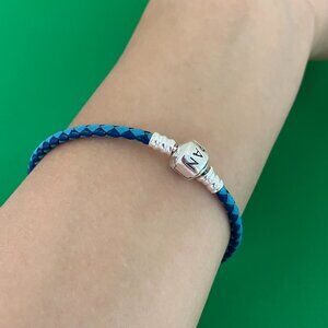 Pandora Single Blue Leather Bracelet 7.5INCH